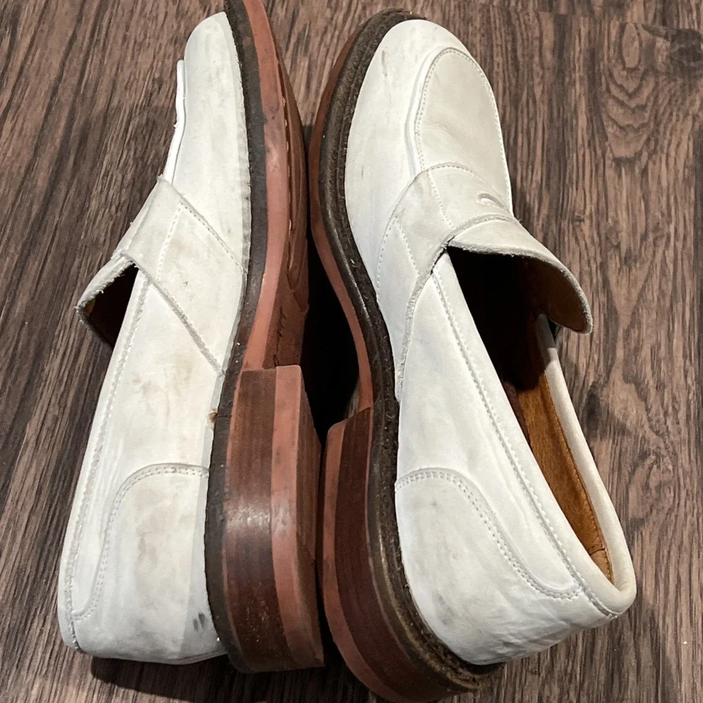 Johnston Murphy Made In Italy Men's Penny Loafers Shoes Ivory Casual Size 7M